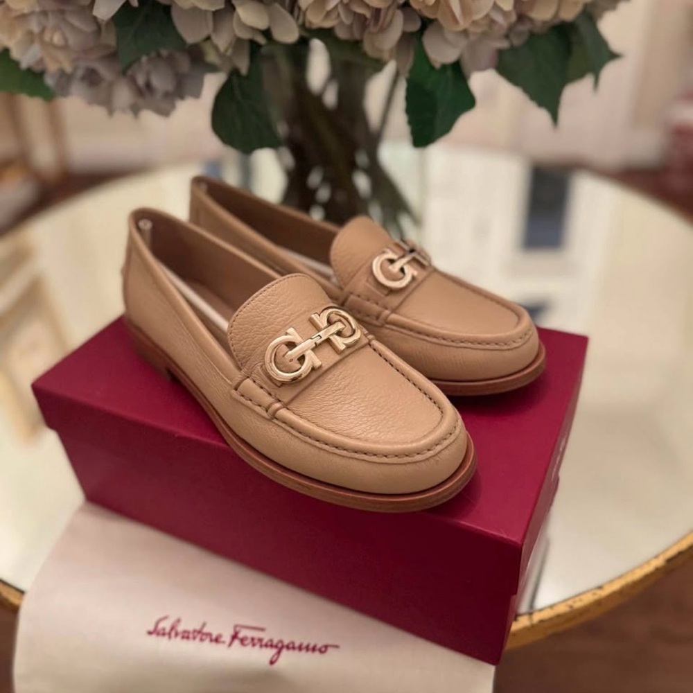 Salvatore Ferragamo Beige Loafers for Women
